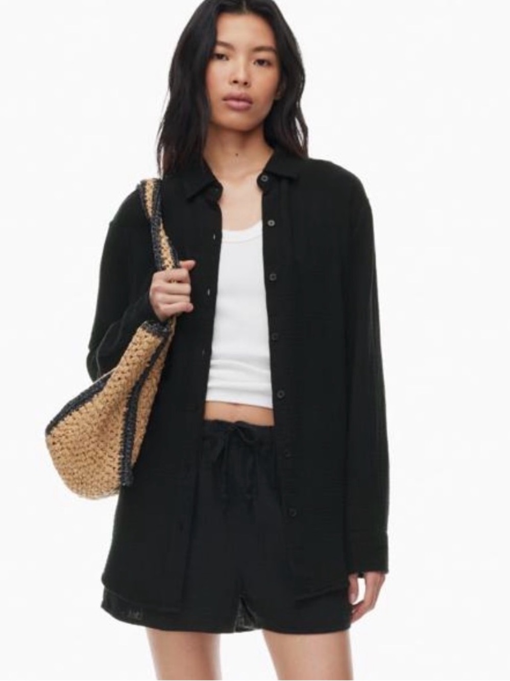 Aritzia Sail Shirt - Black